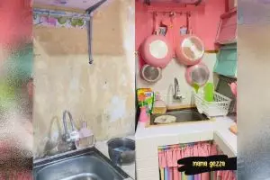 9 Potret dapur mungil estetik tanpa kitchen set ini konsepnya gemesin abis, bikin pecinta pink mupeng