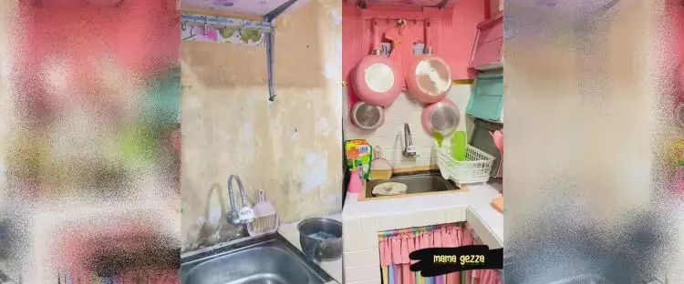 9 Potret dapur mungil estetik tanpa kitchen set ini konsepnya gemesin abis, bikin pecinta pink mupeng