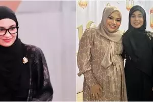 Gaya 11 seleb hadiri pengajian jelang lahiran Aurel Hermansyah, potret Aaliyah berhijab bikin terpukau
