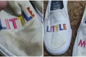 Bukan pakai detergen, ini trik mencuci sepatu kanvas yang kotor membandel pakai 1 pembersih