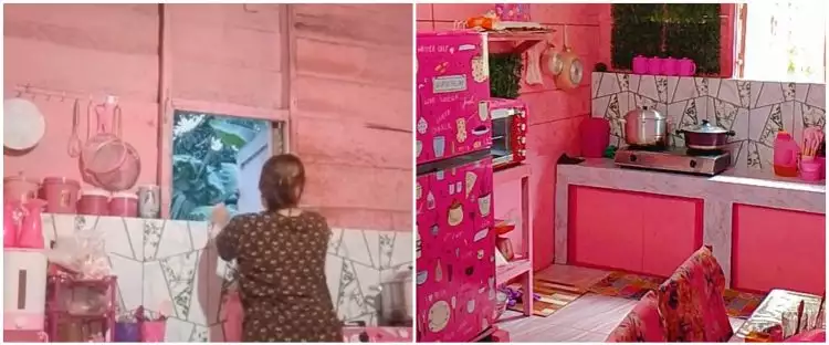 Mewah tak harus mahal, 8 potret dapur kayu pink dengan dekorasi ala marmer ini tampilannya elegan