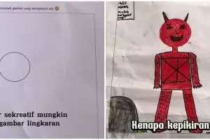Disuruh gambar dari lingkaran, 13 potret hasil tugas murid kelas 5 SD ini kreatif di luar dugaan