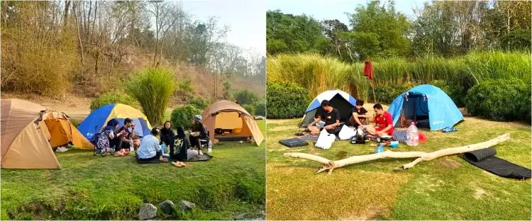 Camping di Potrobyan River Camp, menikmati sunrise di tepi Sungai Opak