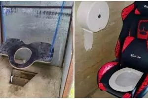 11 Potret kocak desain nyeleneh jamban ini bikin bingung yang mau buang hajat