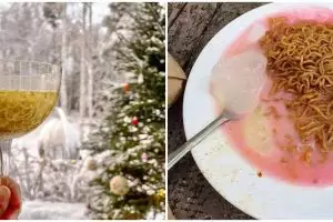 11 Potret kocak penyajian mi instan ini bukannya bikin lapar tapi malah jadi bingung cara makannya