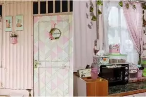 Bukti estetik tak harus mewah, 9 potret dapur seng serba pink ini penataannya rapi terlihat berkelas