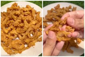 Bukan tepung beras atau maizena, ini trik goreng usus super renyah dan keriting ditambah 1 bahan dapur