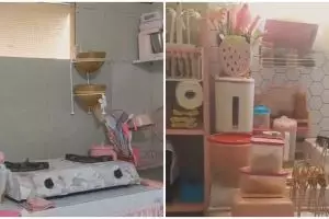 Mewah tak harus mahal, 9 potret dapur kayu serba pink bergaya klasik ini bikin masak makin ceria