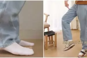 Tanpa repot dijahit, ini trik menggulung celana jeans yang kepanjangan dijamin nggak gampang lepas