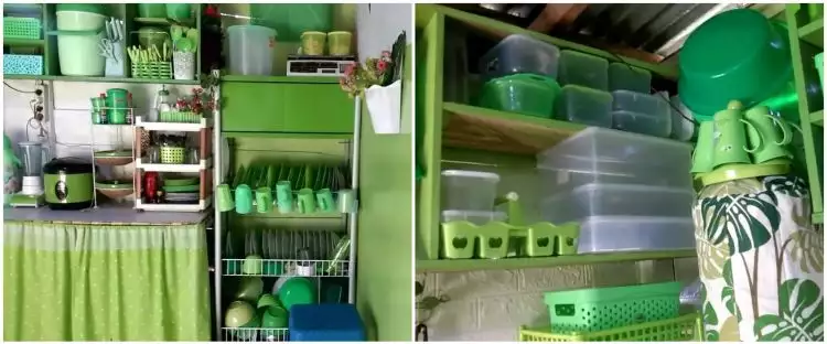 11 Potret dapur kayu rumah panggung serba hijau ini estetik dan adem, bikin masak lebih syahdu