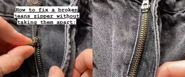 Tanpa harus ke penjahit, begini cara mudah perbaiki resleting celana jeans rusak, cuma butuh 1 bahan