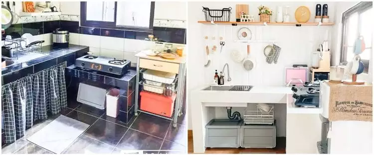 11 Potret dapur tanpa kitchen set ini tetap estetik & rapi meski tak pakai tirai kolong, bikin mupeng