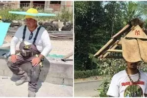 11 Potret kocak desain topi anti-kepanasan ini nyeleneh abis, tapi menarik buat ditiru