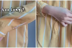 Bukan digulung, begini cara akali lengan kemeja kepanjangan dengan satu bahan sederhana