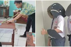 11 Potret kocak permainan random siswa dalam kelas saat pelajaran kosong ini kreatif tapi nyeleneh