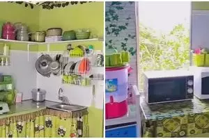 8 Potret dapur papan-seng ini dekorasinya berasa masak di kebun bambu, bikin suasana jadi adem & sejuk
