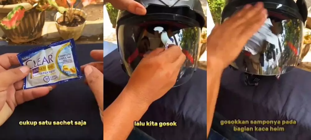 trik bikin kaca helm kinclong dan nggak berembun saat hujan © berbagai sumber  trik bikin kaca helm kinclong dan nggak berembun saat hujan © berbagai sumber