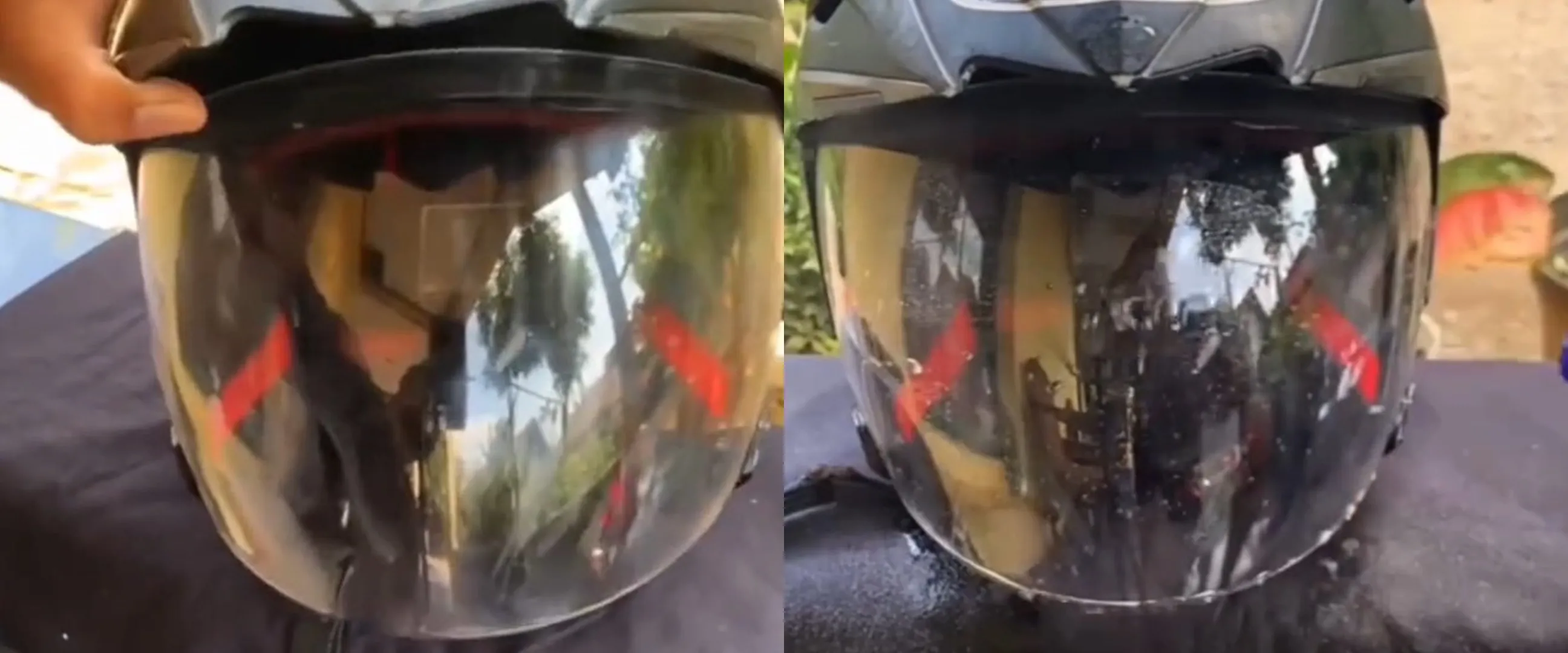 Bukan dengan sabun, ini trik bikin kaca helm kinclong dan nggak berembun saat kena air hujan