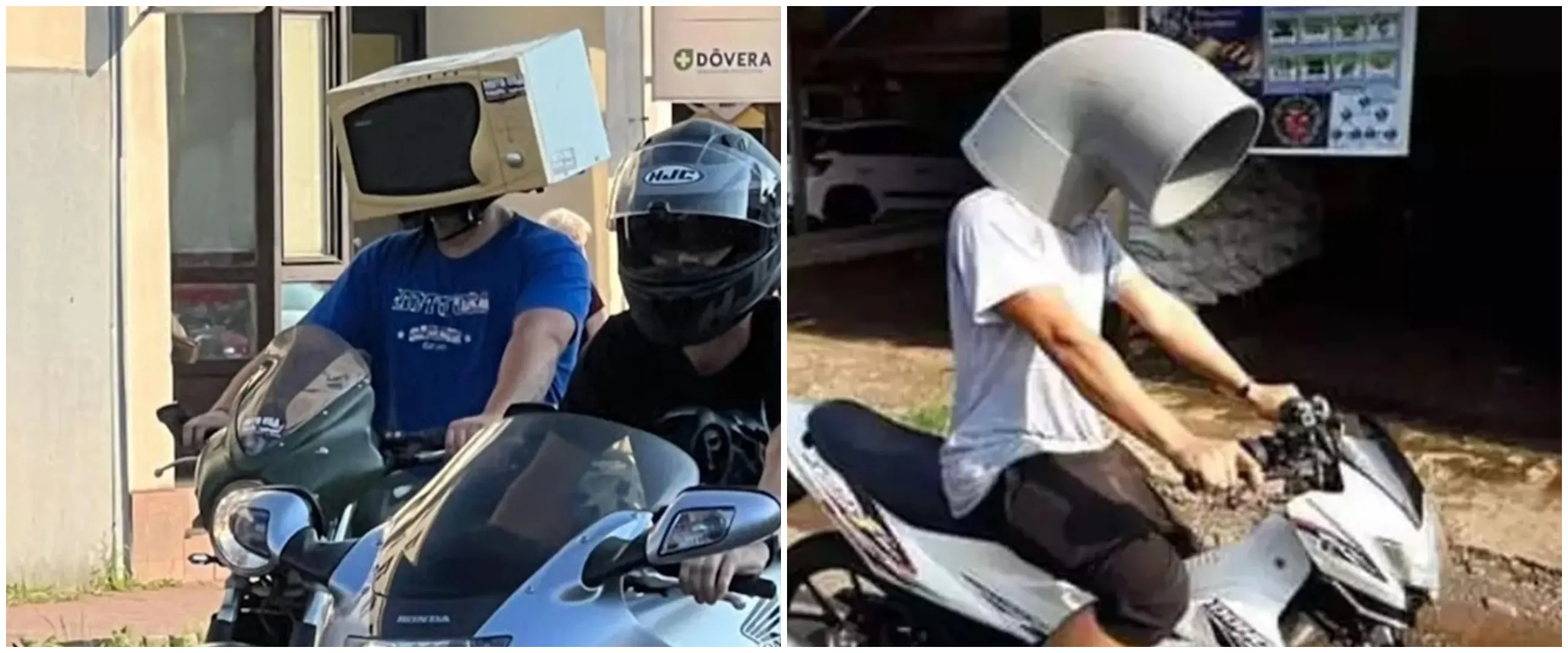 11 Potret kocak desain nyeleneh helm ini bikin pengendara lain auto nengok, absurd pol