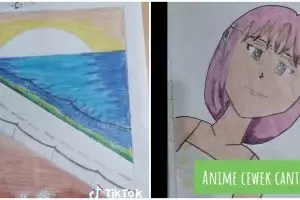 Disuruh bikin gambar dari satu garis oleh guru, 11 karya murid kelas 5 SD ini kreatif di luar nurul