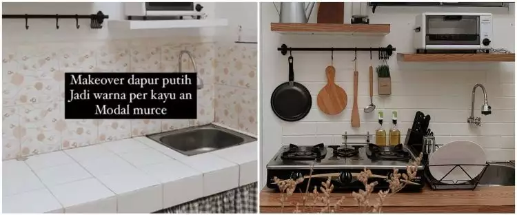 9 Potret dapur meja mungil tanpa kitchen set ini penataannya sederhana memanjakan mata, estetik pol
