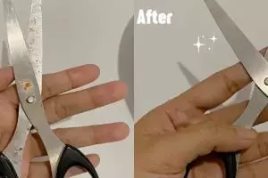 Bukan pakai pasta gigi, ini trik hilangkan noda karat pada gunting pakai 2 bahan dapur