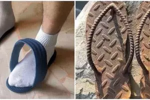 11 Potret kocak desain nyeleneh sandal ini bukannya lindungi kaki malah bikin repot sendiri