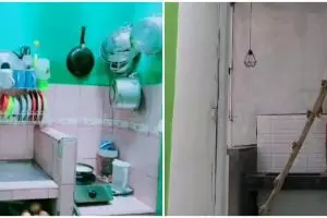 7 Potret dapur mungil kumal disulap jadi estetik pakai mini bar, desainnya simpel tapi memikat mata