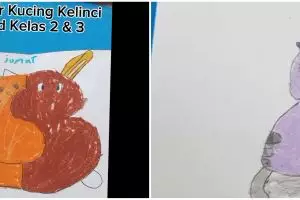 Diberi tugas gambar kucing dan kelinci, 12 hasil karya anak kelas 2 dan 3 SD ini gemes abis