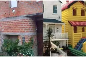 11 Potret kocak tampilan depan rumah ini dilihat berkali-kali tetap nyeleneh, bikin melongo