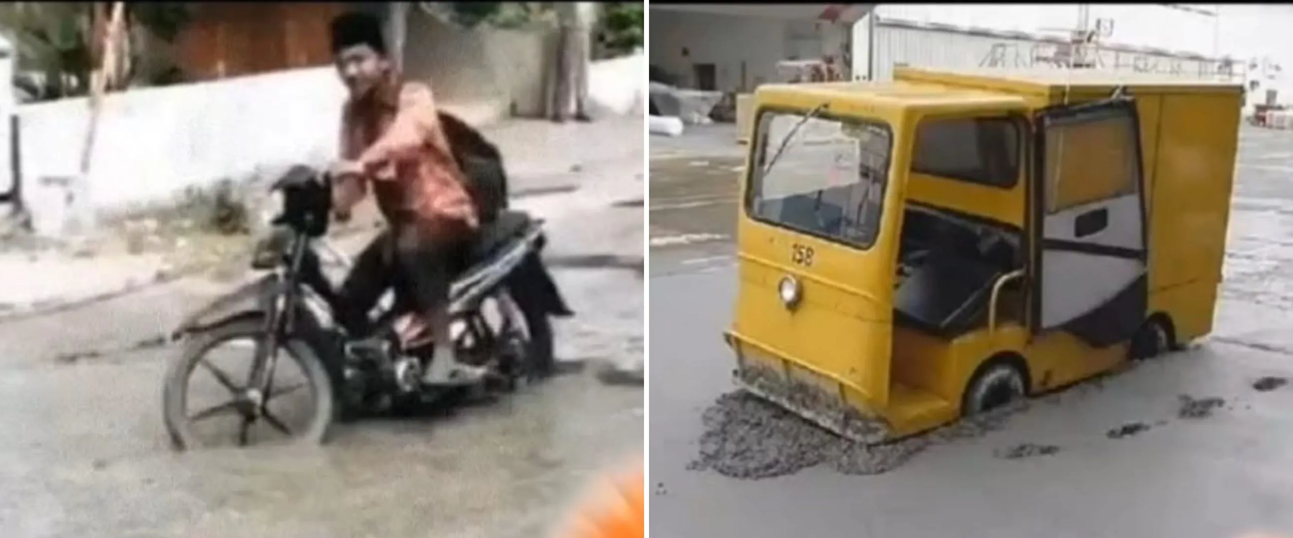 11 Potret kocak orang lewat cor jalan belum kering ini bikin geleng kepala, kesabarannya setipis tisu