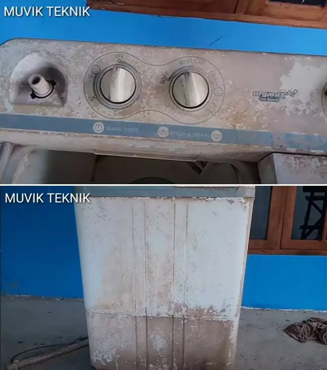 cara bersihkan kerak mesin cuci © YouTube