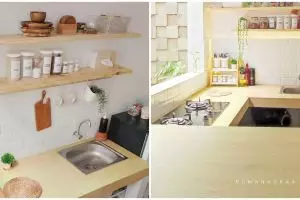 11 Potret dapur mungil pakai mini bar ini sejuk pol berasa masak di taman, estetik tanpa kitchen set