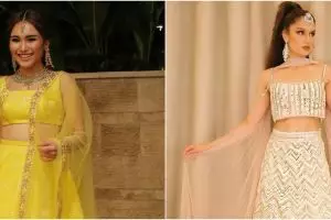 Gaya 11 seleb pakai busana lehenga ala artis Bollywood, Luna Maya disebut bak Kareena Kapoor