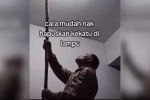 Alih-alih pakai semprotan serangga, cara pria ini ngusir laron di luar dugaan, kreativitasnya jempolan