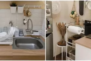 Biarpun simpel & tak pakai tirai kolong, 9 potret dapur mungil tanpa kitchen set ini visualnya memikat