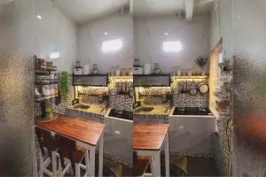 11 Potret dapur mungil monokrom pakai mini bar ini super estetik, inspirasi dekor idaman anak muda