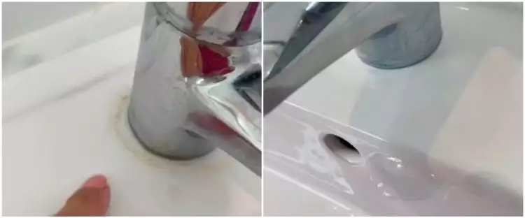 Simpel tanpa digosok, ini trik bersihkan kerak membandel di wastafel kamar mandi pakai 1 bahan dapur
