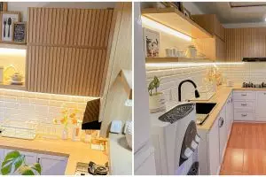 9 Potret dapur berkonsep japandi di rumah subsidi ini estetik banget, desainnya simpel tapi elegan