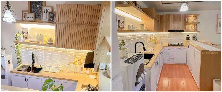 9 Potret dapur berkonsep japandi di rumah subsidi ini estetik banget, desainnya simpel tapi elegan
