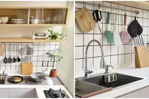 11 Potret dapur Japandi ini mengusung ruang tanpa sekat, meski desainnya mungil tapi terasa lapang