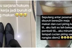 Curhat wanita Sarjana Hukum jadi buruh di warung makan, cara sang pacar besarkan hatinya bikin geram