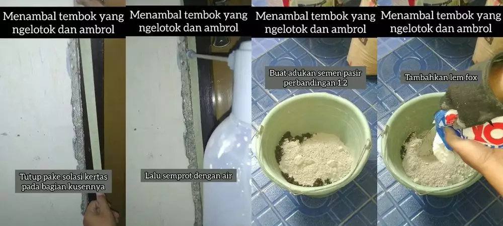 cara tambal tembok rumah yang mengelupas © berbagai sumber