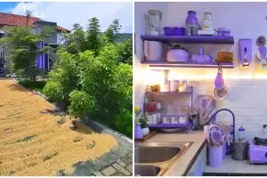 10 Potret dapur ungu rumah tengah sawah ini visualnya nggak norak, estetiknya menggoda bikin terpikat
