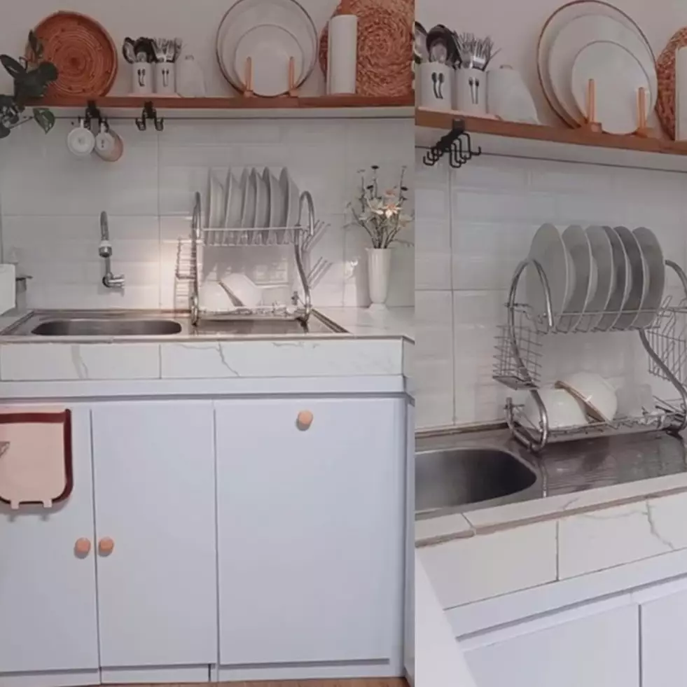 10 Potret dapur mungil rumah subsidi ini desainnya mewah pakai mini bar, estetik meski minimalis