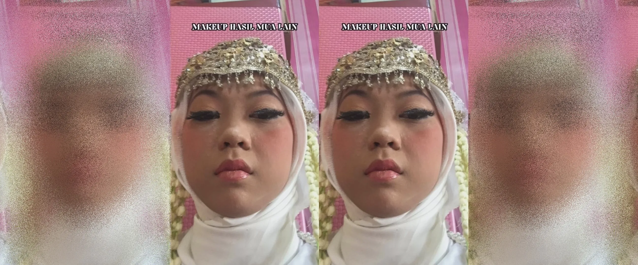 Riasan awalnya gagal bikin nyesek, pengantin ini minta teman perbaiki makeup hasilnya beda 180 derajat
