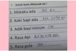 Gurunya bingung mau kasih nilai, 15 potret lucu jawaban anak SD di lembar ujian ini di luar dugaan