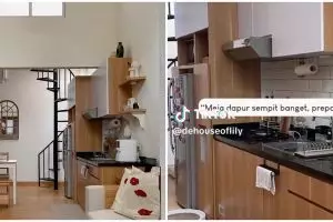 9 Potret dapur bergaya Japandi di rumah segaris, tetap bisa masak estetik meski luas tak seberapa