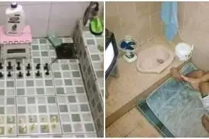 13 Potret kocak di toilet ini malah jadi ruangan multifungsi, penampakannya bikin gagal paham