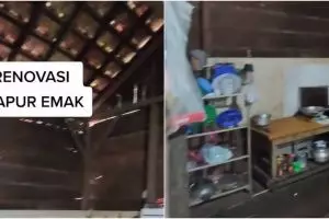 Dapur dinding papan ini direnovasi demi emak betah masak, 11 potret hasilnya nyeleneh tapi bikin kagum